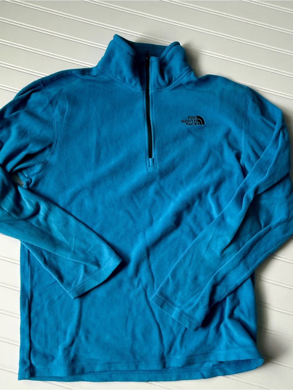 The North Face Men's Teal Blue Half-Zip Fleece Pullover